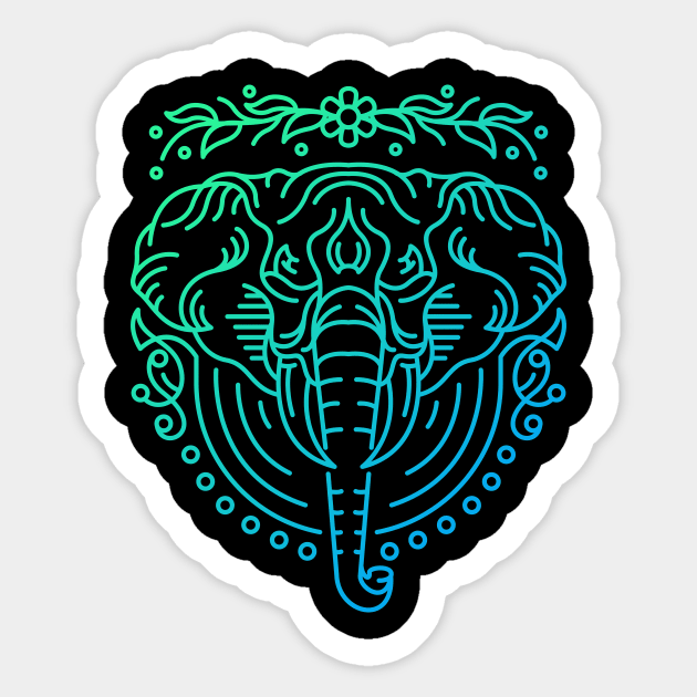 Elephant Lines Sticker by VEKTORKITA